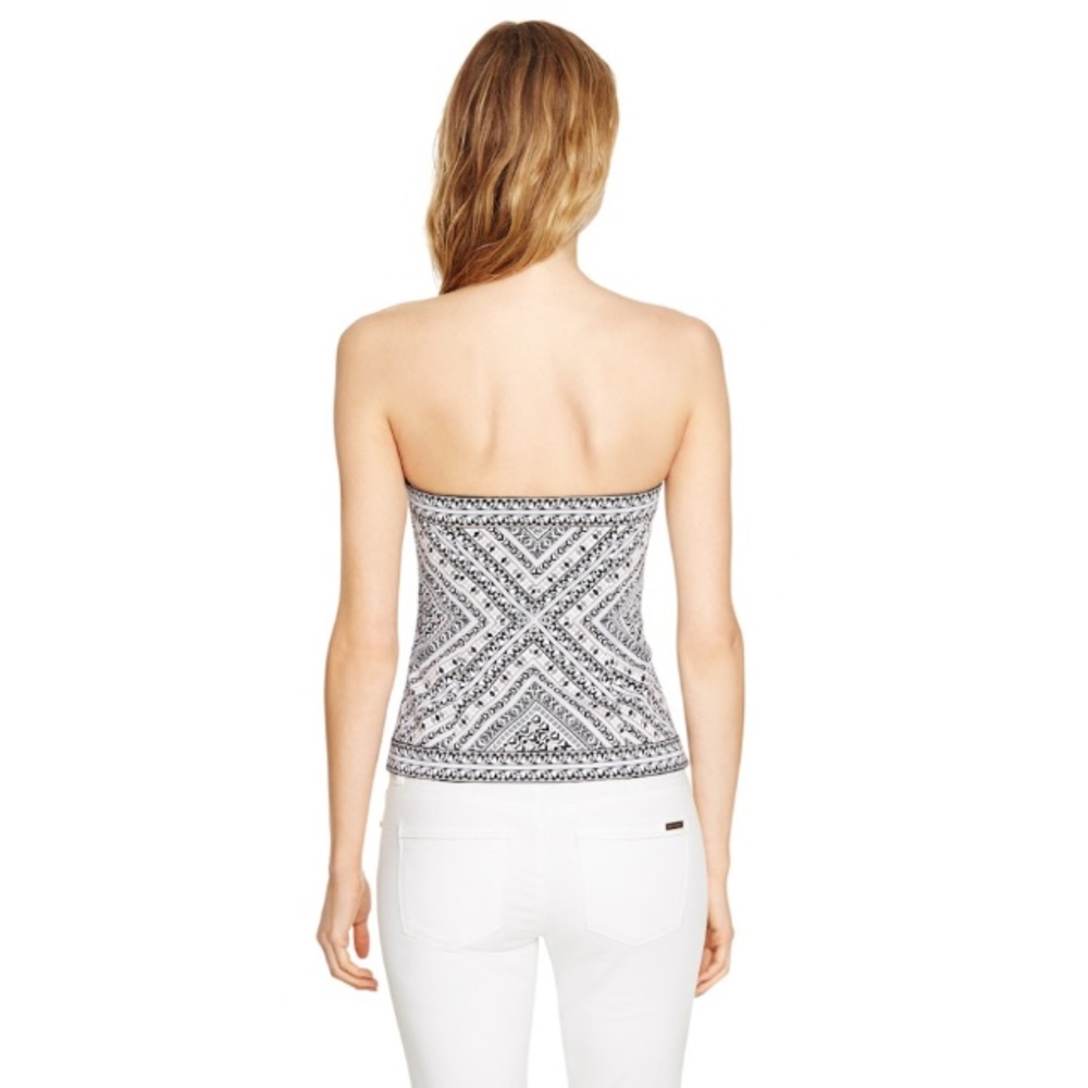 WHBM | STRAPLESS PRINTED BUSTIER TOP - Picture 3 of 14